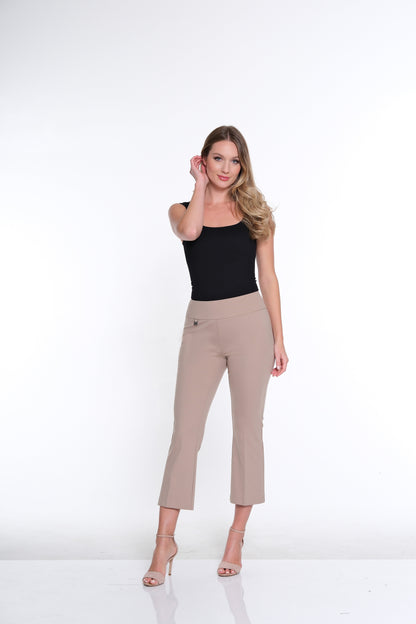 Quirinda - Pantalone Crop Flare Colore Stone Elegante