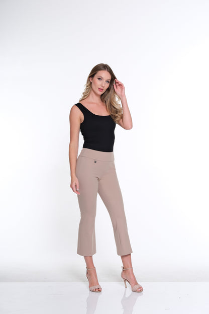 Quirinda - Pantalone Crop Flare Colore Stone Elegante