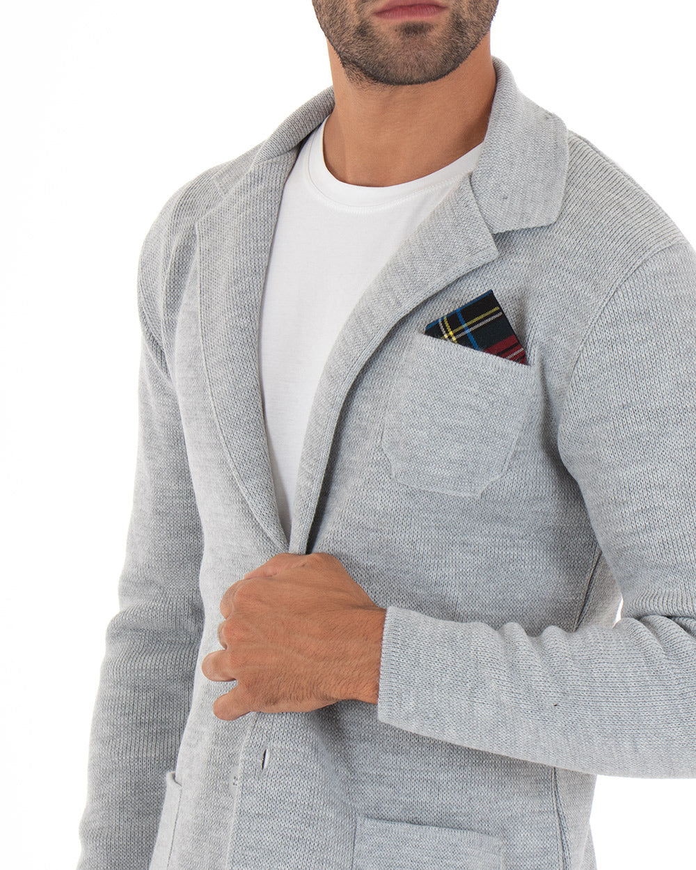 Kirov - Cardigan Uomo Giacca Bottoni Casual Grigio Elegante