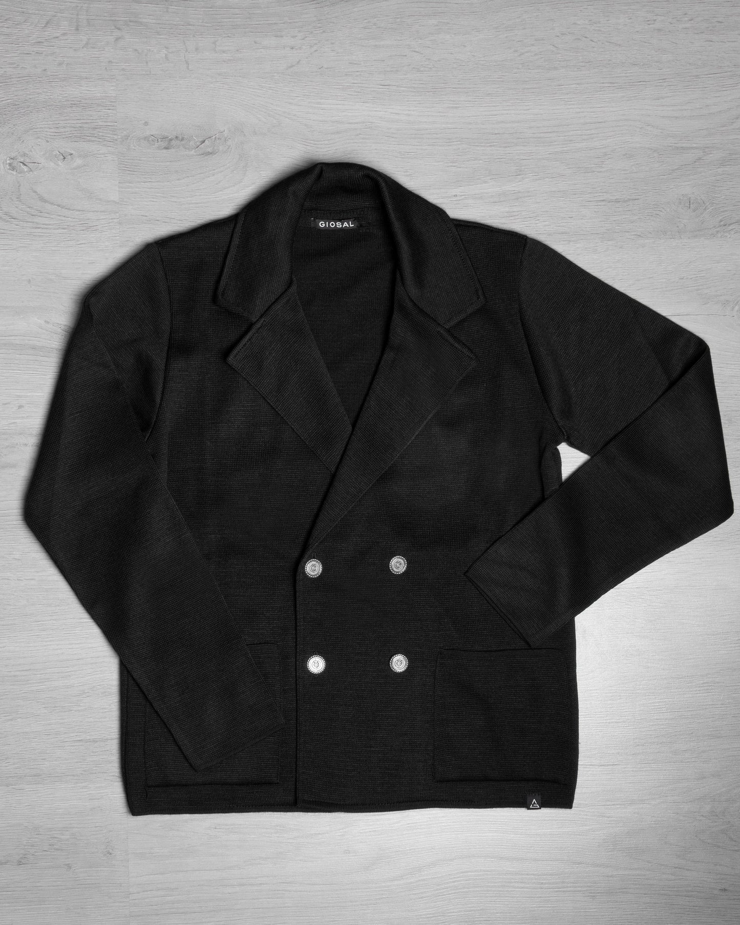 Kian - Cardigan Uomo Doppiopetto Nero Stile Elegante Casual