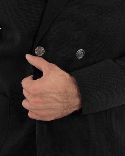 Kian - Cardigan Uomo Doppiopetto Nero Stile Elegante Casual
