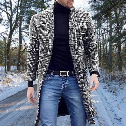 Dante - Cappotto Uomo Quadri Elegante Lunghezza Media