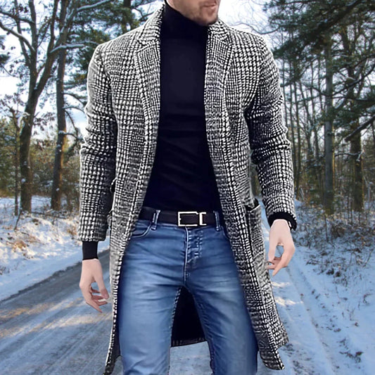 Dante - Cappotto Uomo Quadri Elegante Lunghezza Media