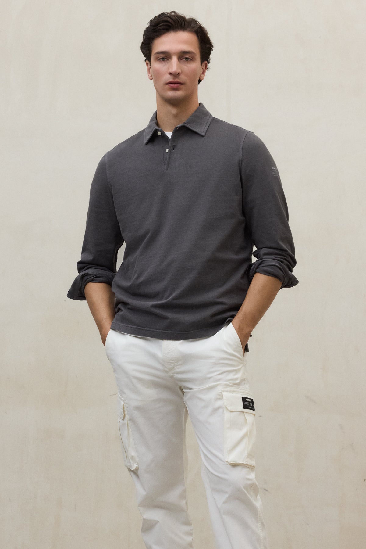 Rodomonte - Polo uomo elegante grigio scuro moderna