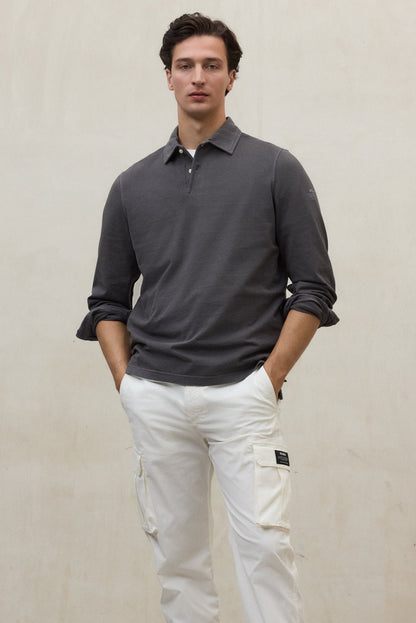 Rodomonte - Polo uomo elegante grigio scuro moderna