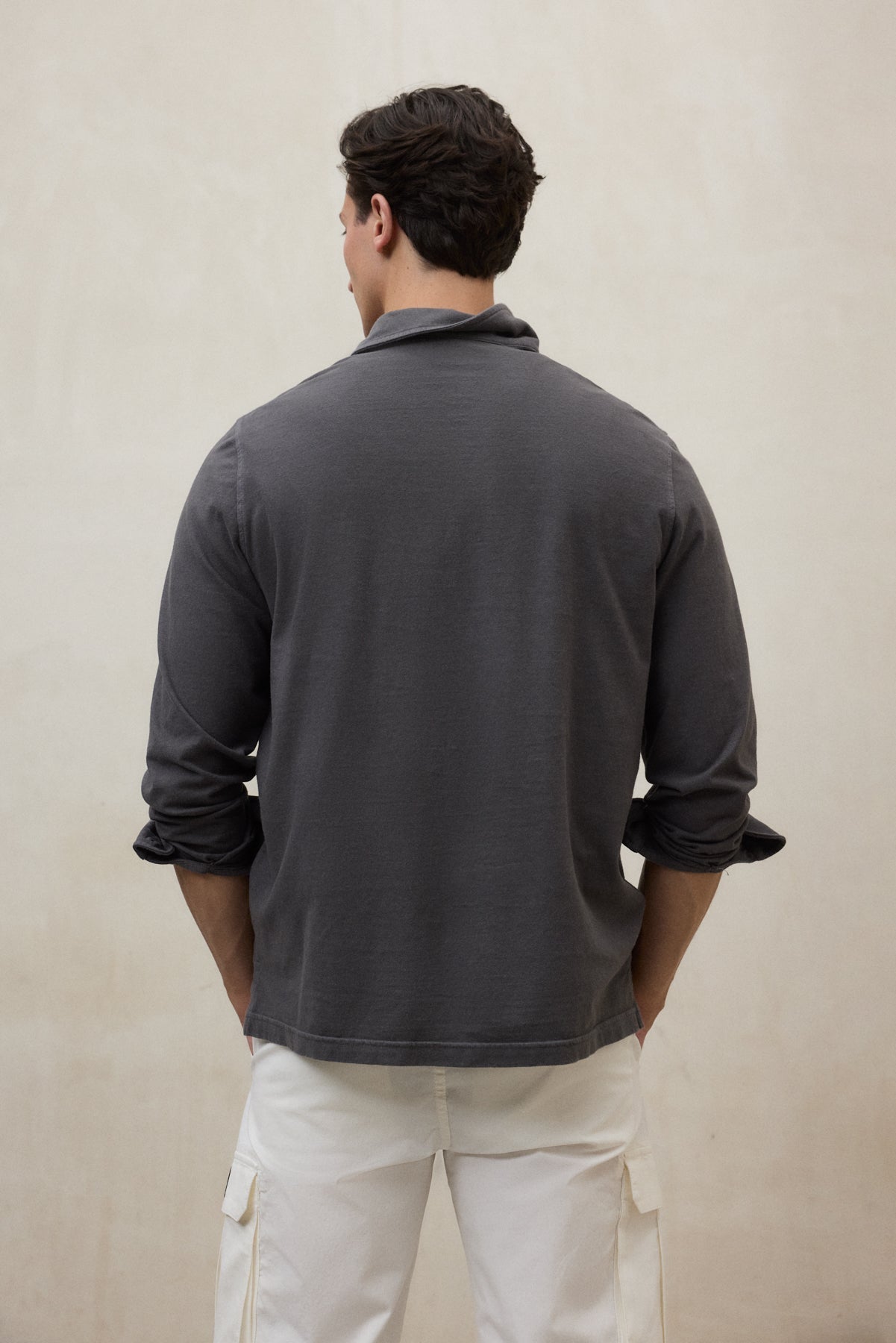 Rodomonte - Polo uomo elegante grigio scuro moderna