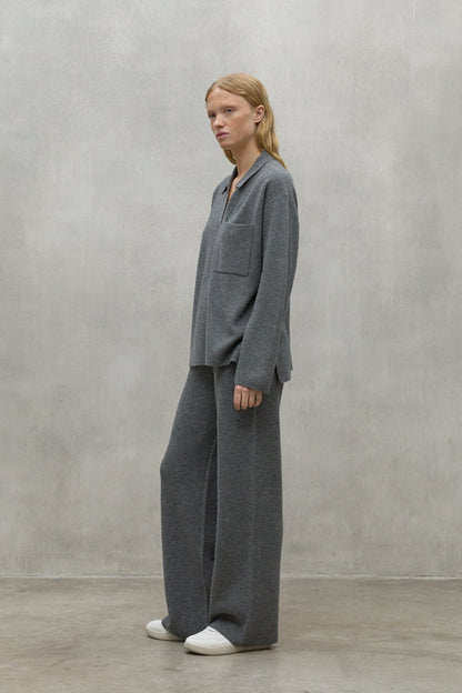 Anabella - Pantalone Donna Grigio Elegante Vita Alta