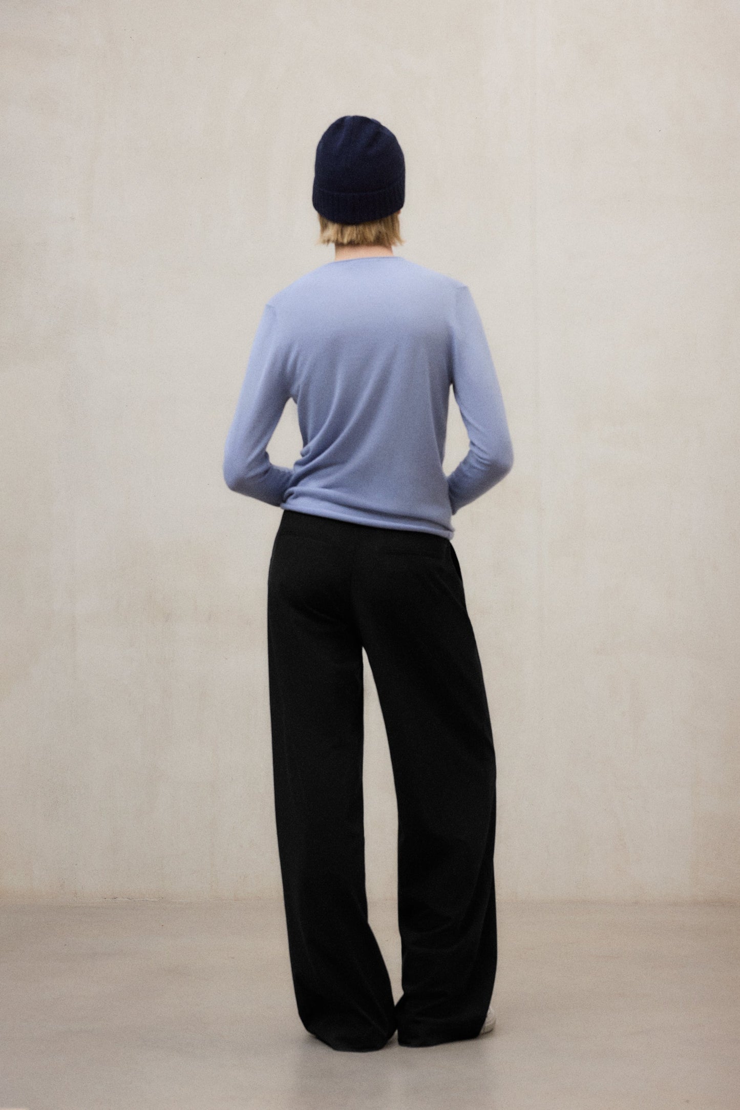 Rinalda - Pantaloni Donna Nero Eleganti Vita Alta
