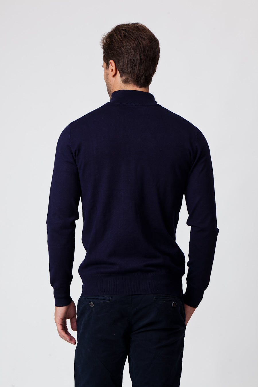 Raffa - Maglione Uomo Mezza Zip Blu Elegante
