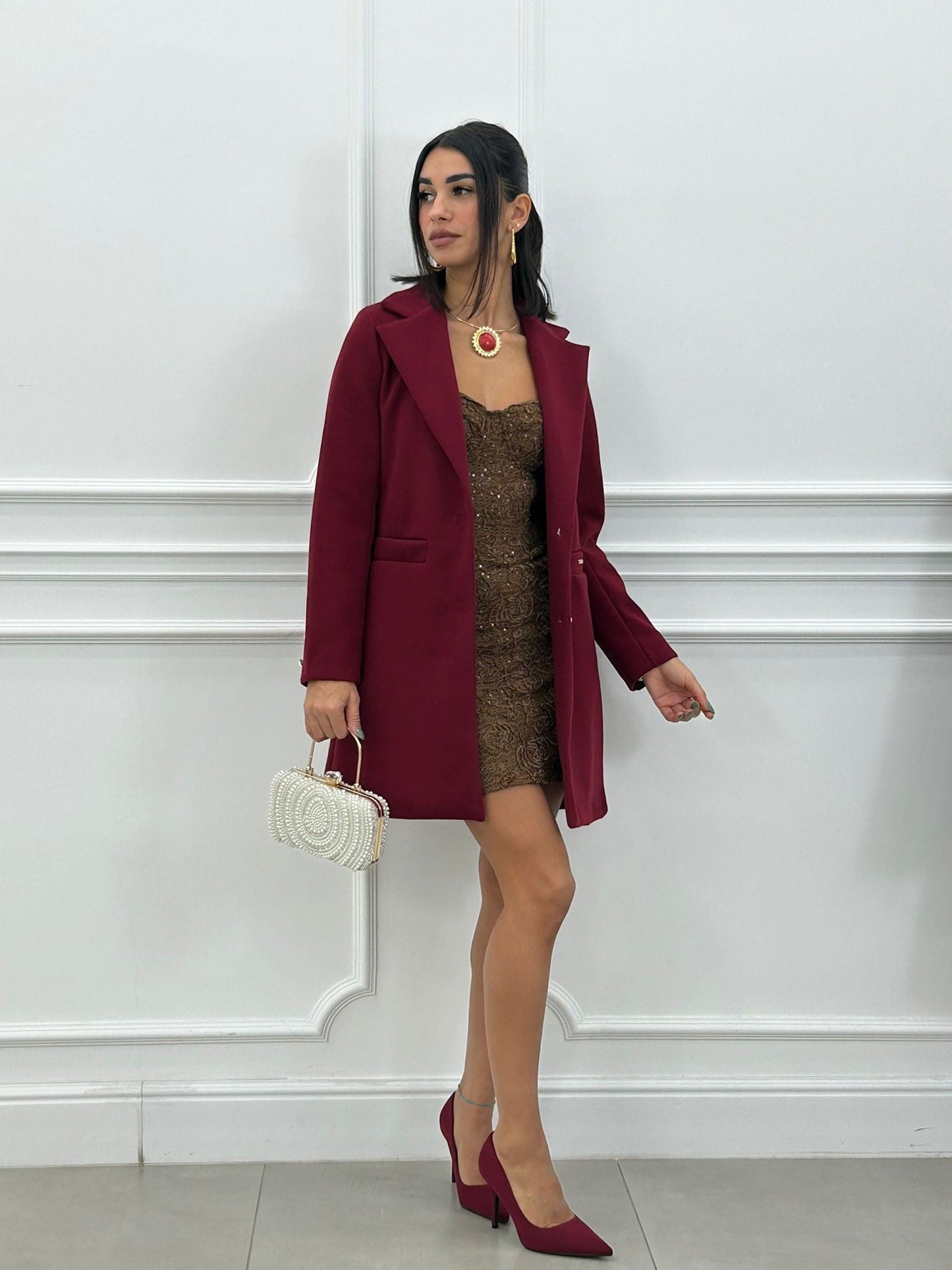 Norlina - Cappotto Baronetto New Elegante e Caldo