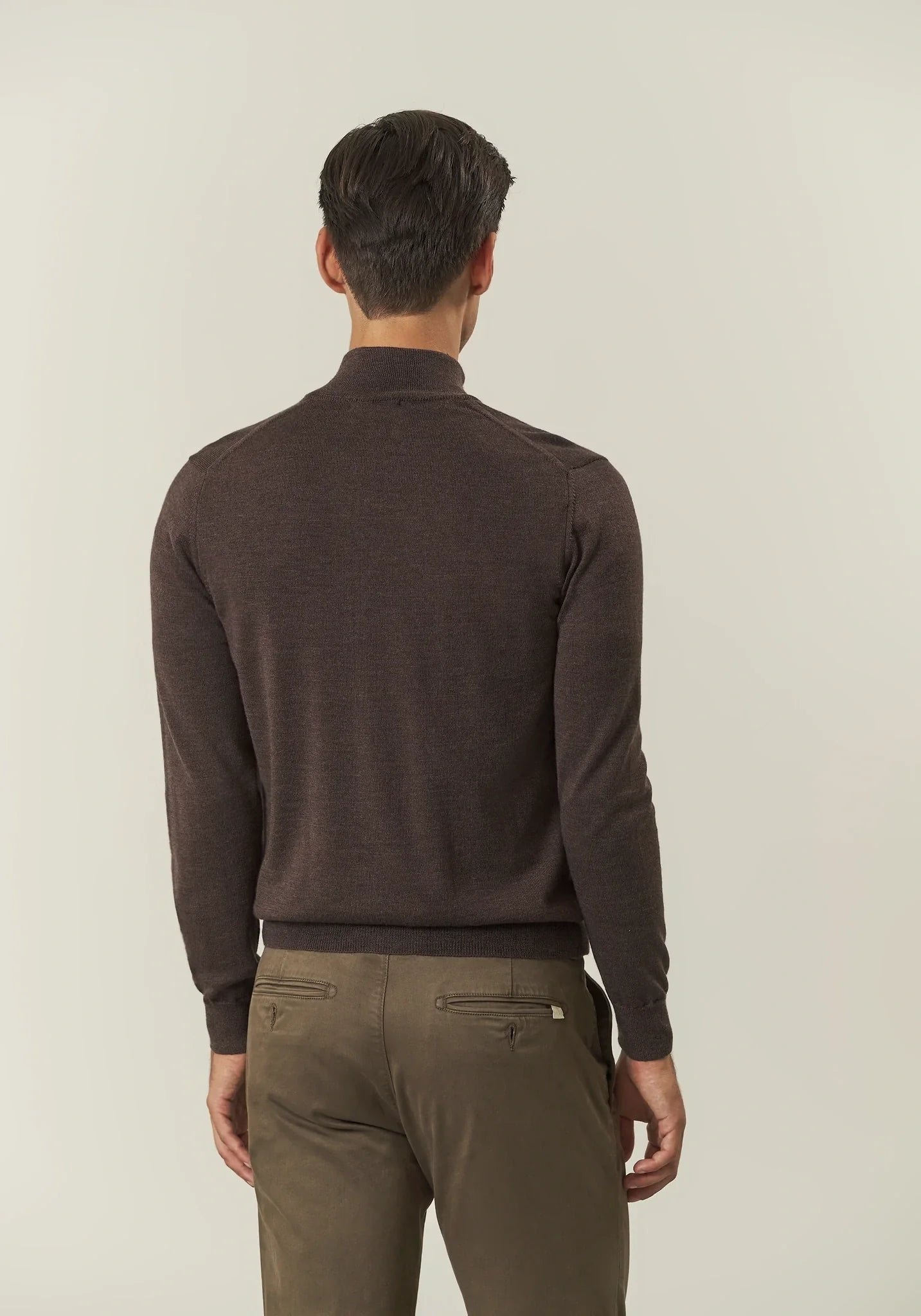 Tizian - Maglia Full Zip Marrone Uomo Elegante