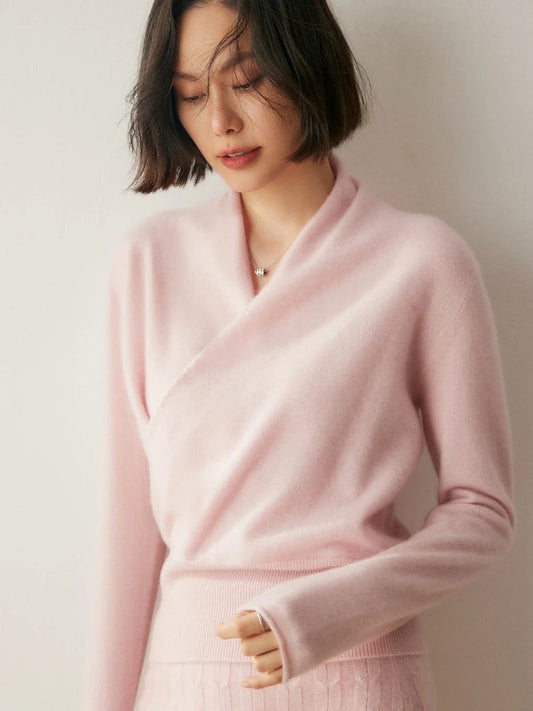 Karlaia - Maglione Donna Incrociato Elegante Morbido