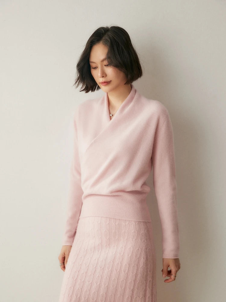Karlaia - Maglione Donna Incrociato Elegante Morbido