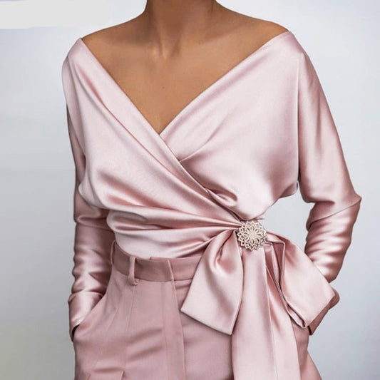 Maida – Camicetta in Seta Donna Elegante e Leggera Rosa