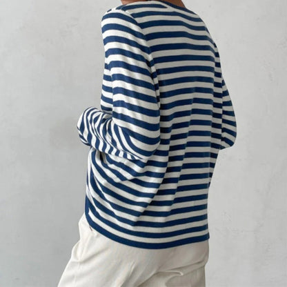Umbra – Maglietta Classica a Righe Maniche Lunghe Donna