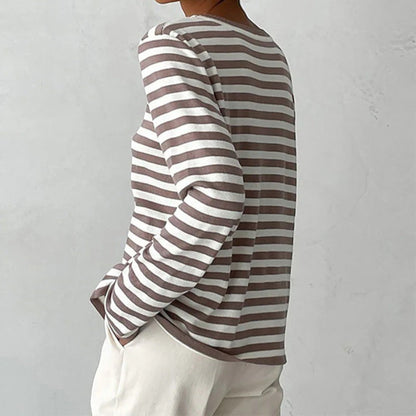 Umbra – Maglietta Classica a Righe Maniche Lunghe Donna