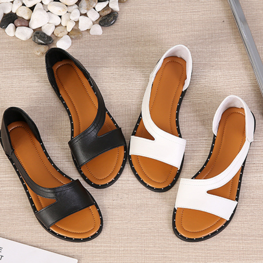 Marilena – Sandali Estivi Donna Lussuosi e Super Comodi Nero + Bianco