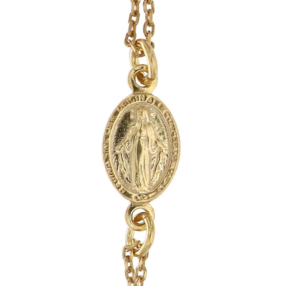 Livinia – Collana Rosario Argento Dorato e Perline Nere