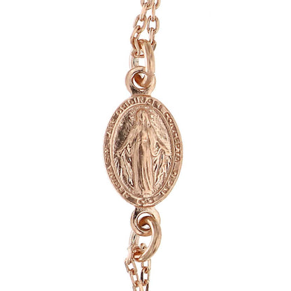 Livinda – Collana Rosario Argento Rosa e Pietre Colorate
