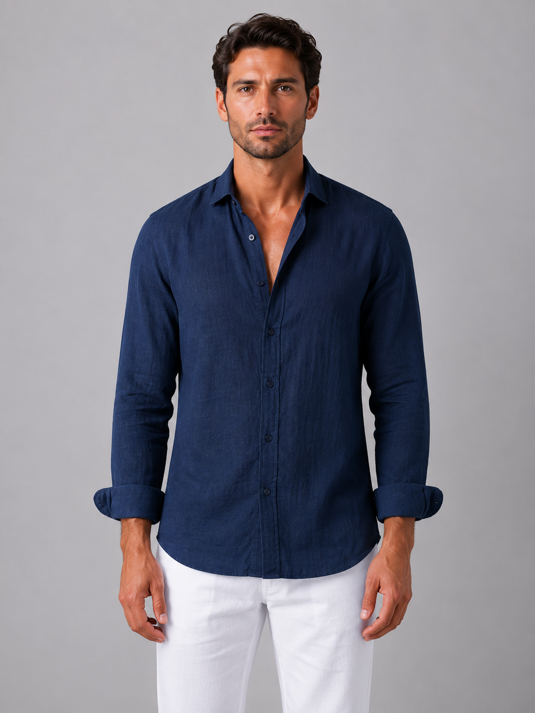 Lodovico - Camicia Uomo Effetto Lino Elegante Estiva