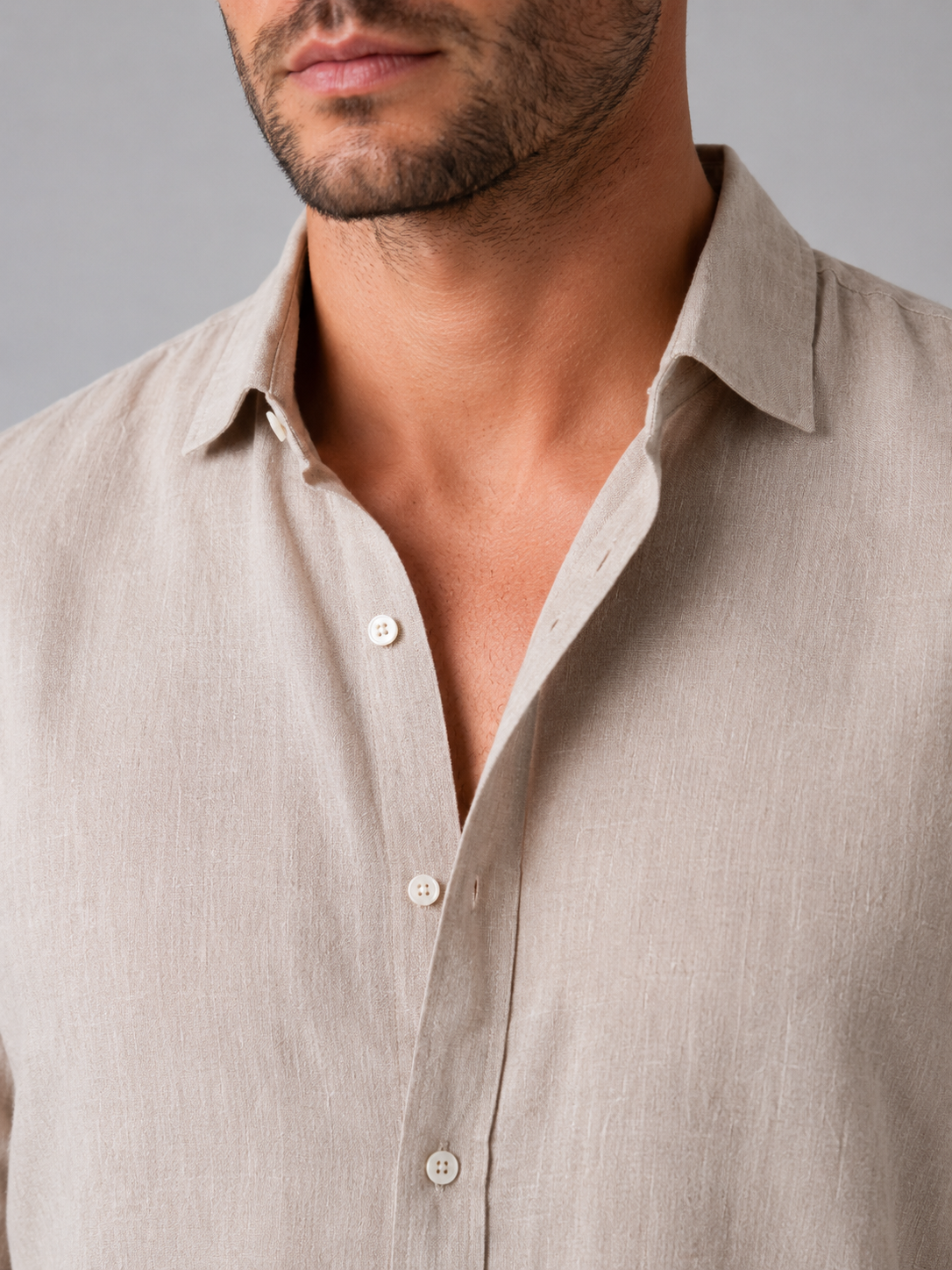 Lodovico - Camicia Uomo Effetto Lino Elegante Estiva