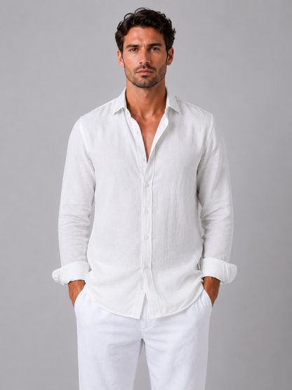 Lodovico - Camicia Uomo Effetto Lino Elegante Estiva