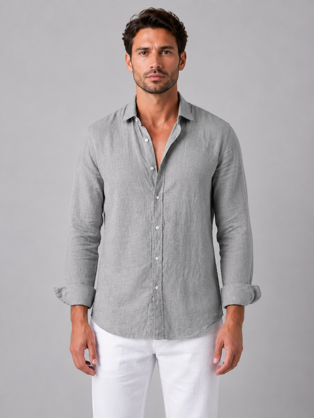 Lodovico - Camicia Uomo Effetto Lino Elegante Estiva