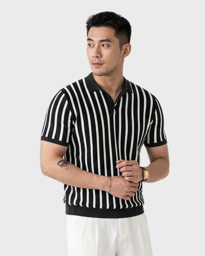 Natan – Polo Elegante A Righe Verticali Con Taglio Sartoriale