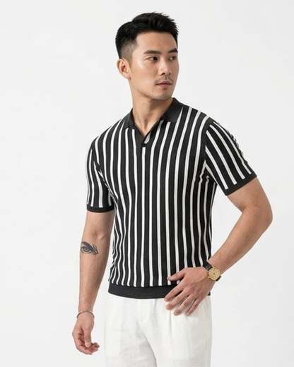 Natan – Polo Elegante A Righe Verticali Con Taglio Sartoriale