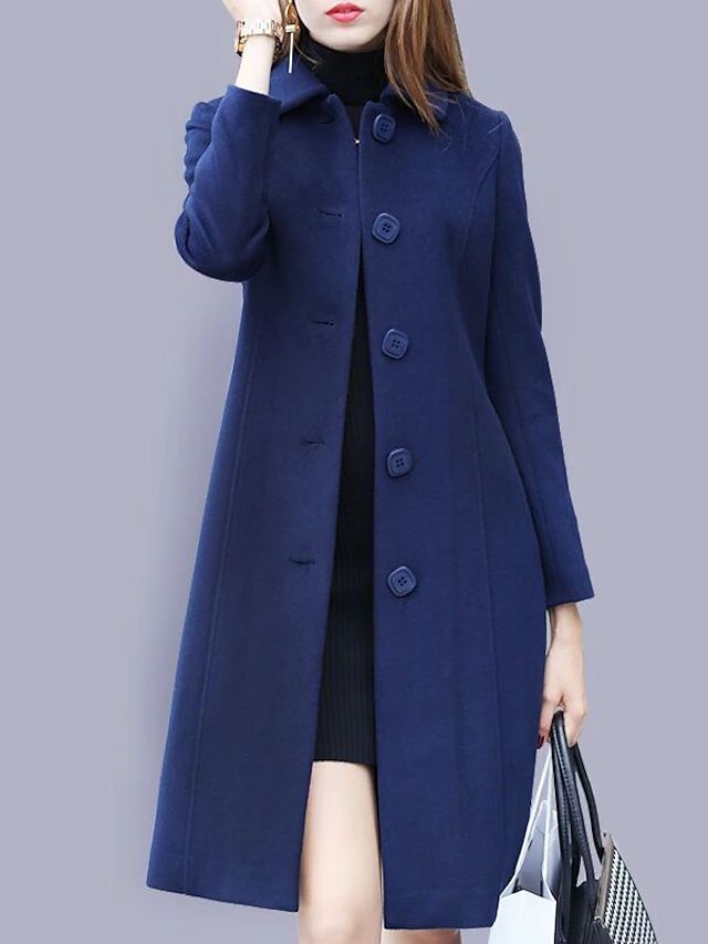 Miriam - Cappotto Lungo in Lana Elegante e Raffinato Blu