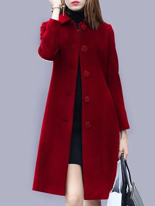 Miriam - Cappotto Lungo in Lana Elegante e Raffinato Rosso