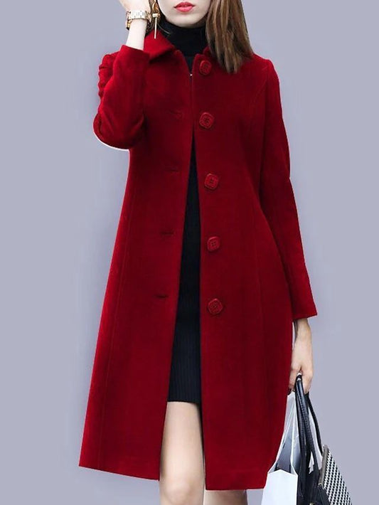 Miriam - Cappotto Lungo in Lana Elegante e Raffinato Rosso