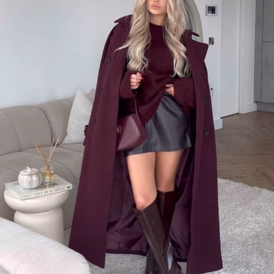 Eloisa - Cappotto bordeaux elegante da donna