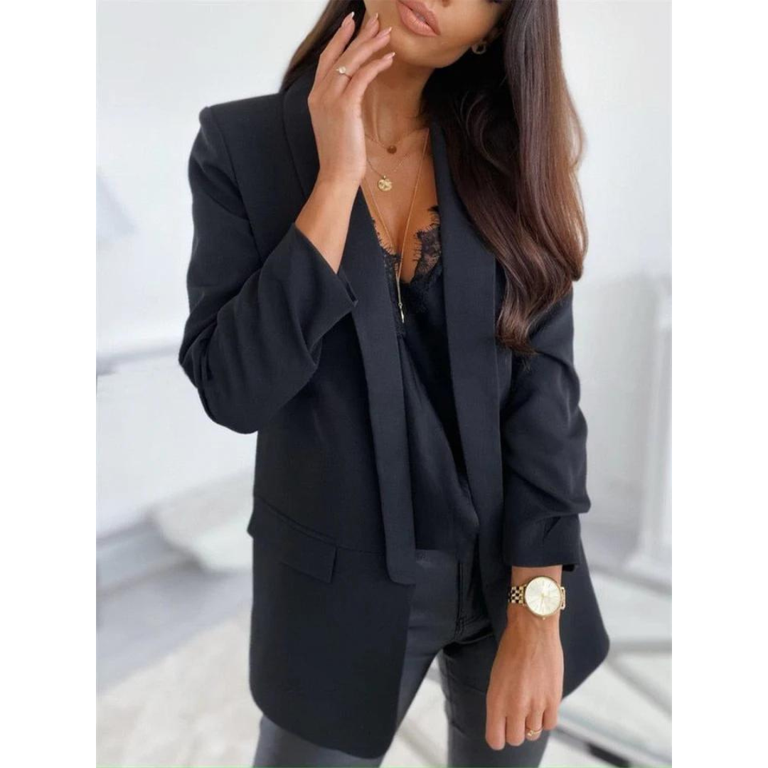 Monica - Blazer Lungo Estivo Elegante da Donna Nero