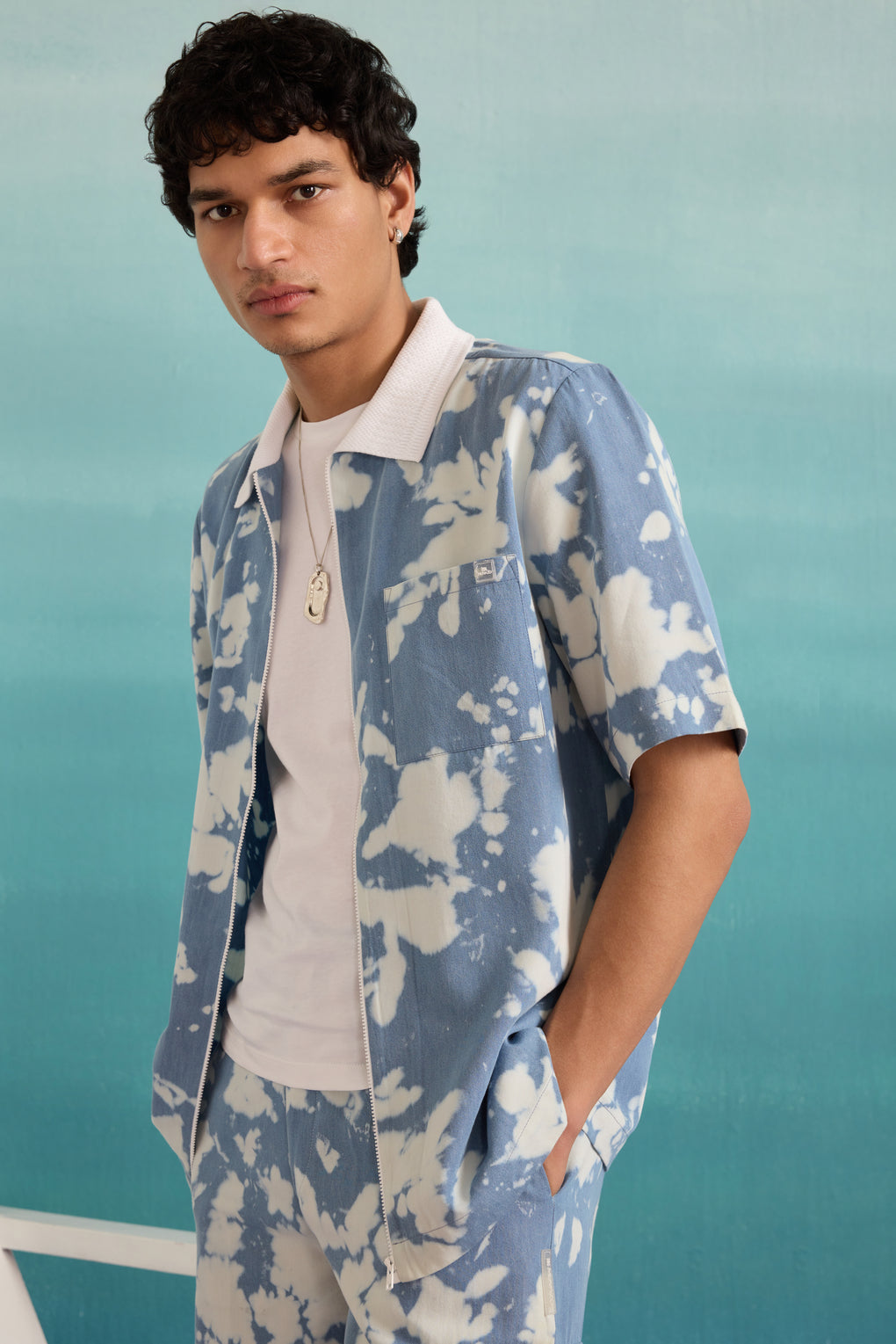 Annibale - Camicia Uomo Zip Frontale Stile Moderno