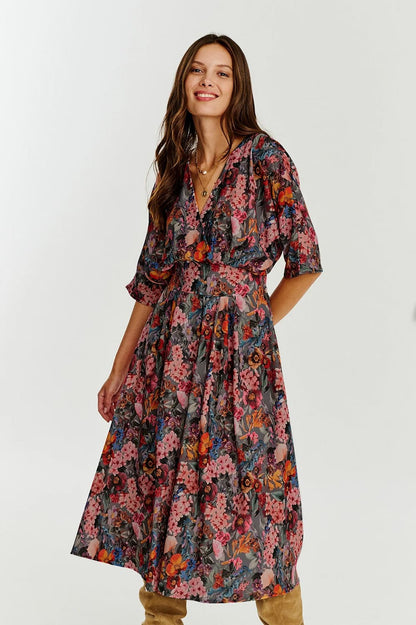Adriana - Abito Midi Floreale Donna Elegante