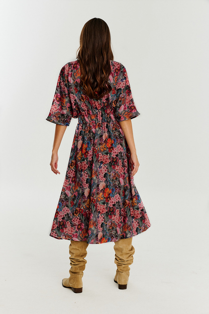 Adriana - Abito Midi Floreale Donna Elegante
