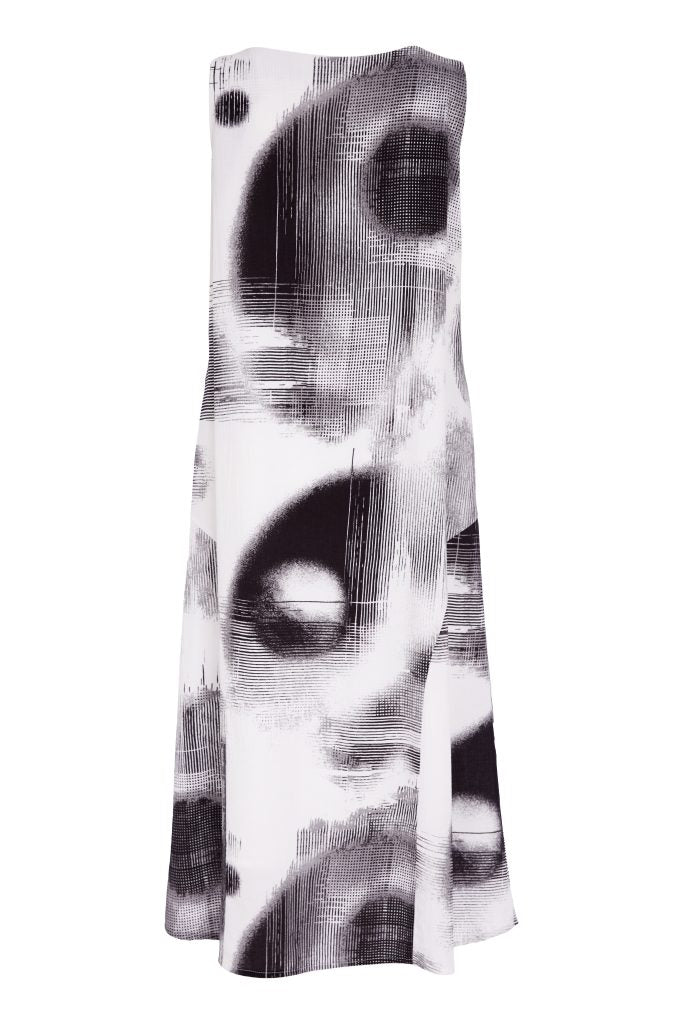 NAYA NAS26312 Blurred Faded Spot Print Sleeveless Dress