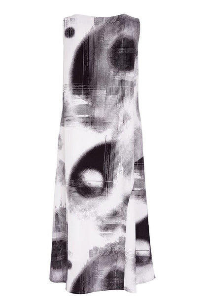 NAYA NAS26312 Blurred Faded Spot Print Sleeveless Dress