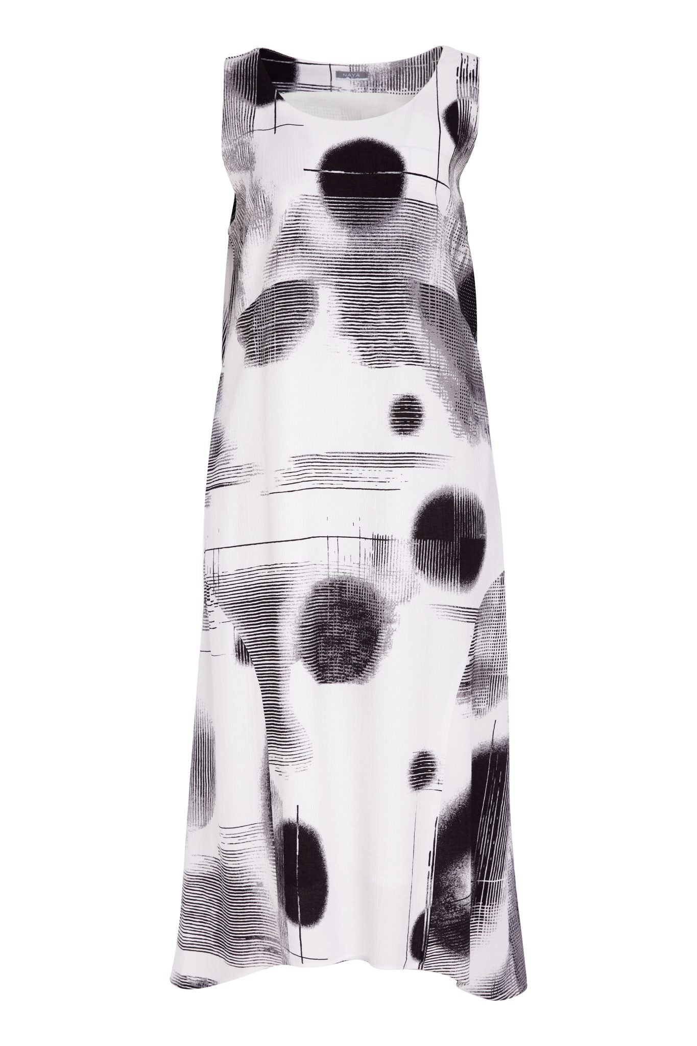 NAYA NAS26312 Blurred Faded Spot Print Sleeveless Dress