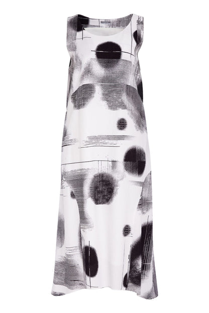 NAYA NAS26312 Blurred Faded Spot Print Sleeveless Dress