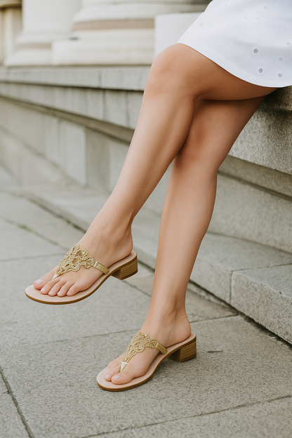 Narcisa – Sandali con Tacco Alto e Plateau Donna Oro rosa