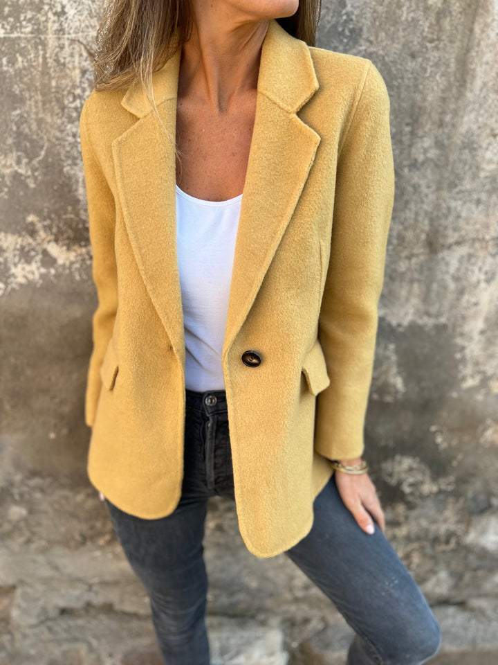 Nazzarena - Blazer Monopetto Elegante da Donna Giallo