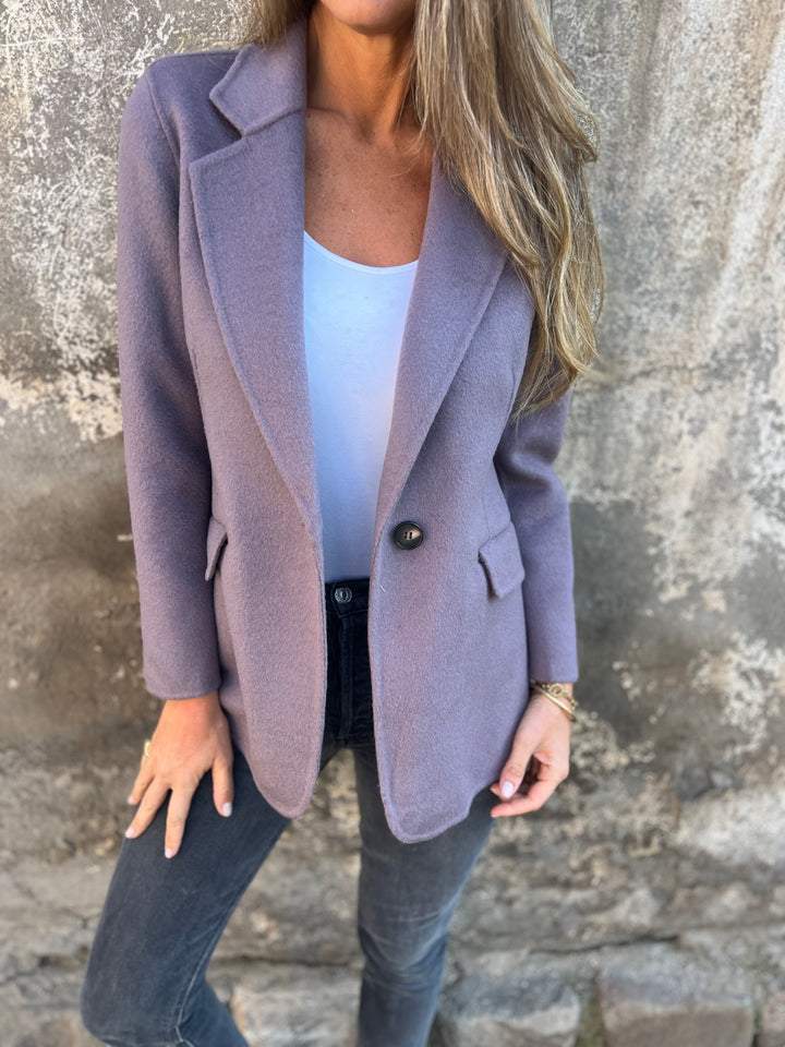 Nazzarena - Blazer Monopetto Elegante da Donna Lilla