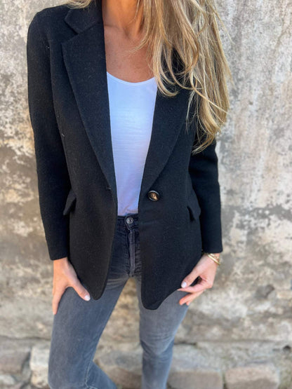 Nazzarena - Blazer Monopetto Elegante da Donna Nero