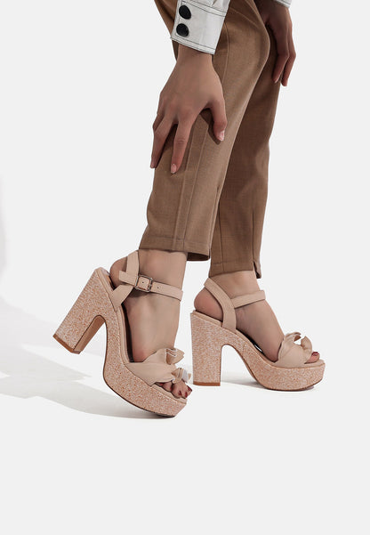 Nemia – Sandali Ecopelle con Sottopiede in Pelle Donna Beige