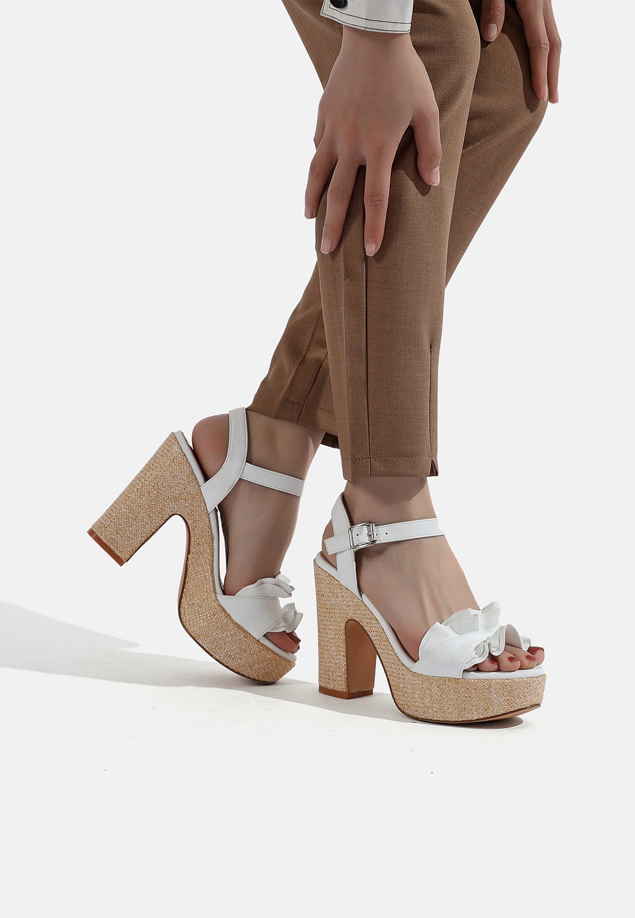 Nemia – Sandali Ecopelle con Sottopiede in Pelle Donna Bianco