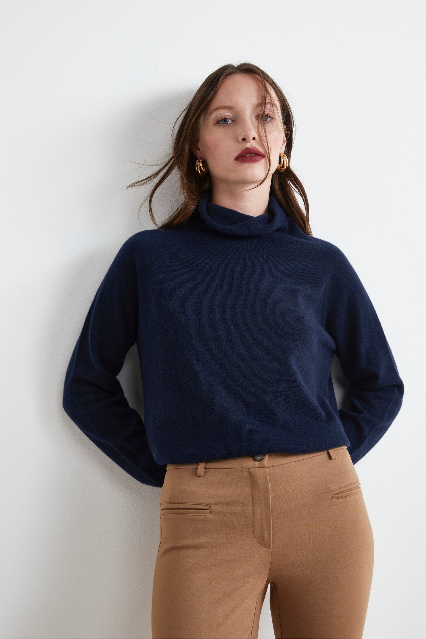 Neri - Maglia Collo Morbido lana cashmere Blu