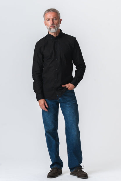 Luigi - Camicia Uomo Nera Elegante Stile Professionale