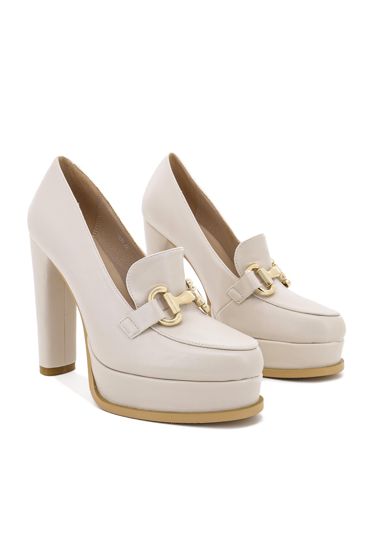 Nicolina – Mocassini in Ecopelle con Tacco Donna Beige